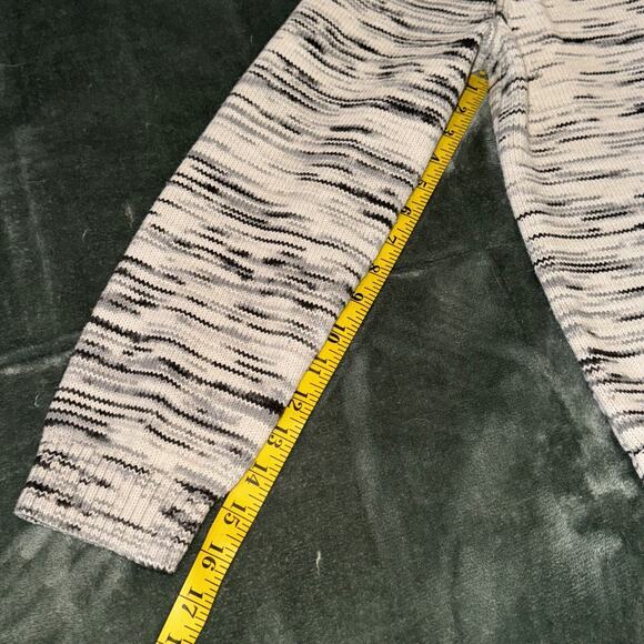 J.Crew Space Dye Sweater Women's Ivory Black 100% Cotton Knitted Long Sleeve M - Picture 6 of 9